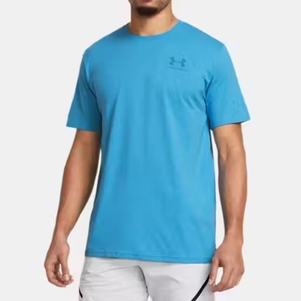 Under Armour Short Sleeve Loose Fit Chest Logo T Shirt Mens XS Blue NWT - Picture 2 of 11